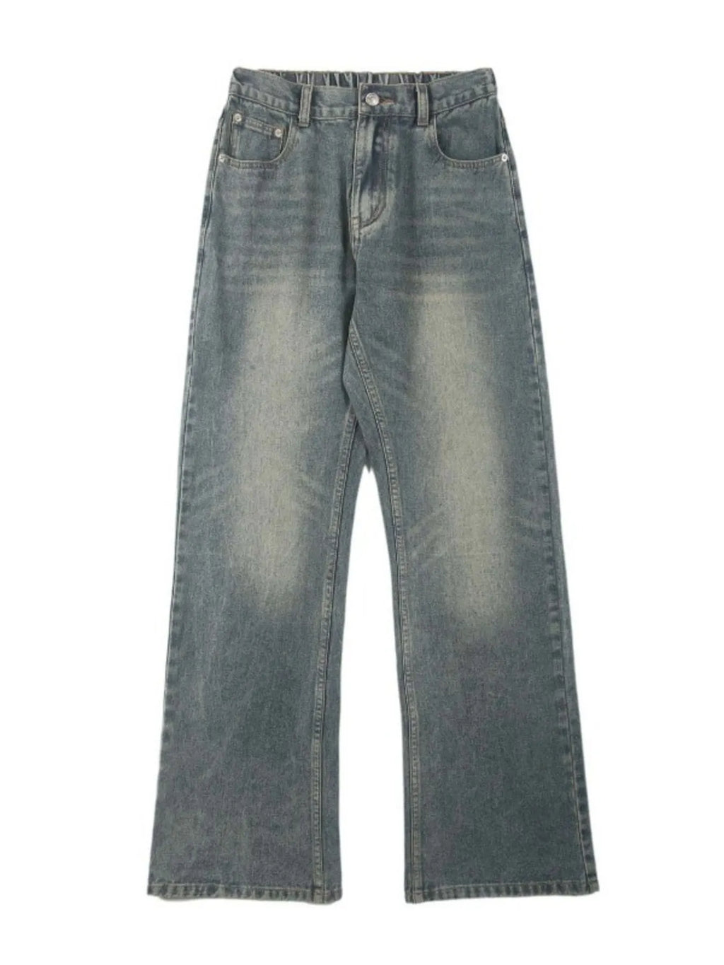 Men's Full Size Washed Straight Leg Jeans Plus Size