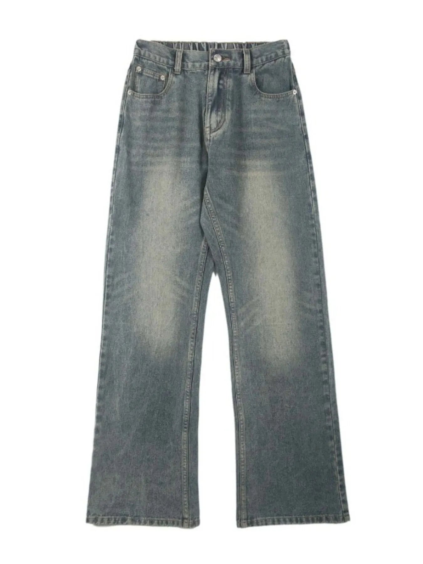 Men's Full Size Washed Straight Leg Jeans Plus Size