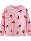 Children's Ladybug Print Crew Neck Sweatshirt