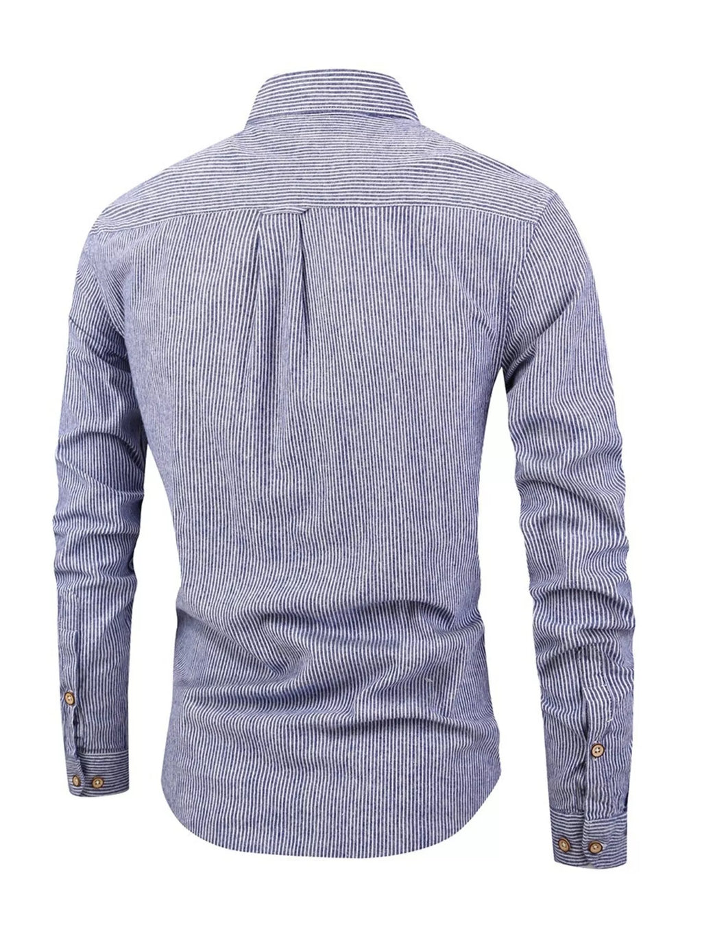 Men's Full Size Striped Casual Button-Down Shirt Plus Size