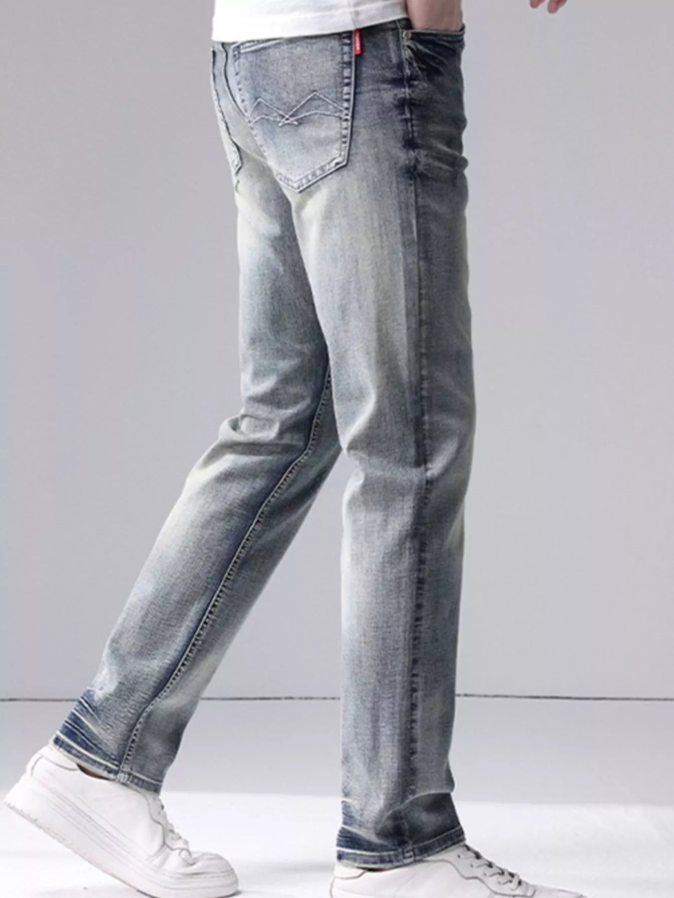 Men's Washed Slim Fit Jeans