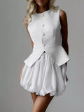 Peplum Vest and Bubble Skirt Set