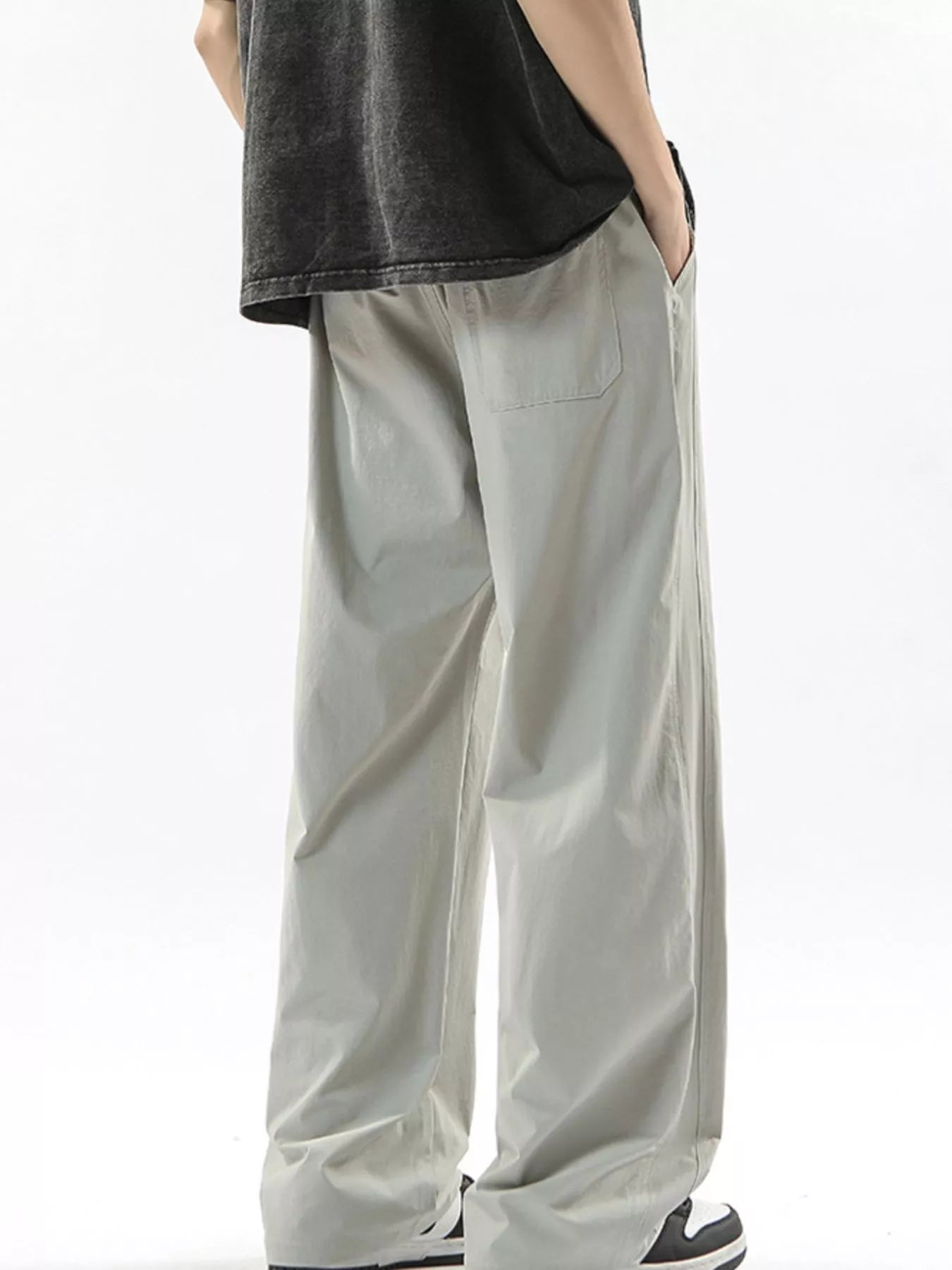 Men's Full Size Loose Fit Drawstring Wide Leg Pants Plus Size