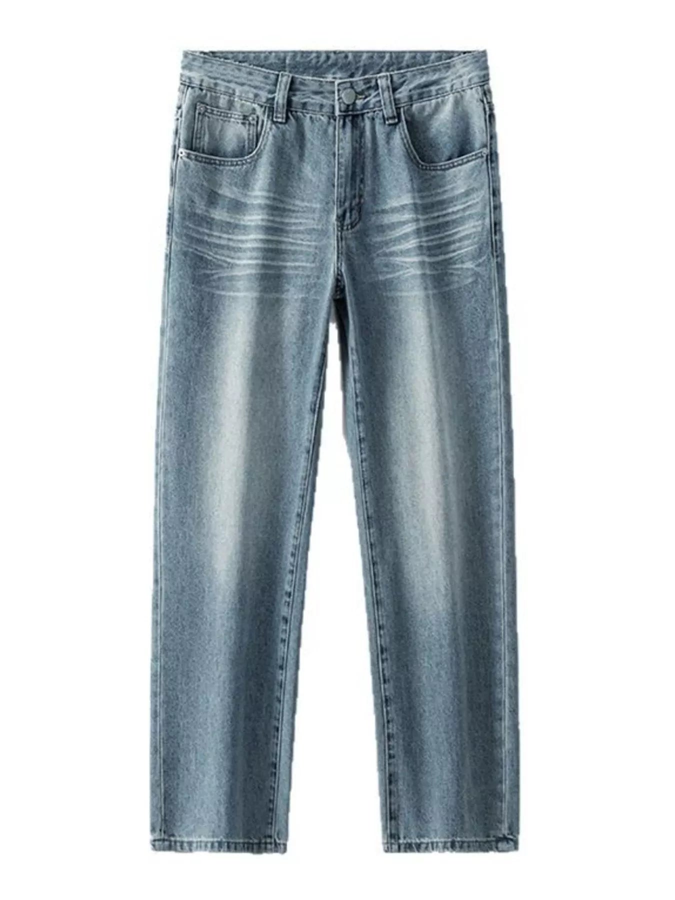 Men's Wide Leg Washed Jeans