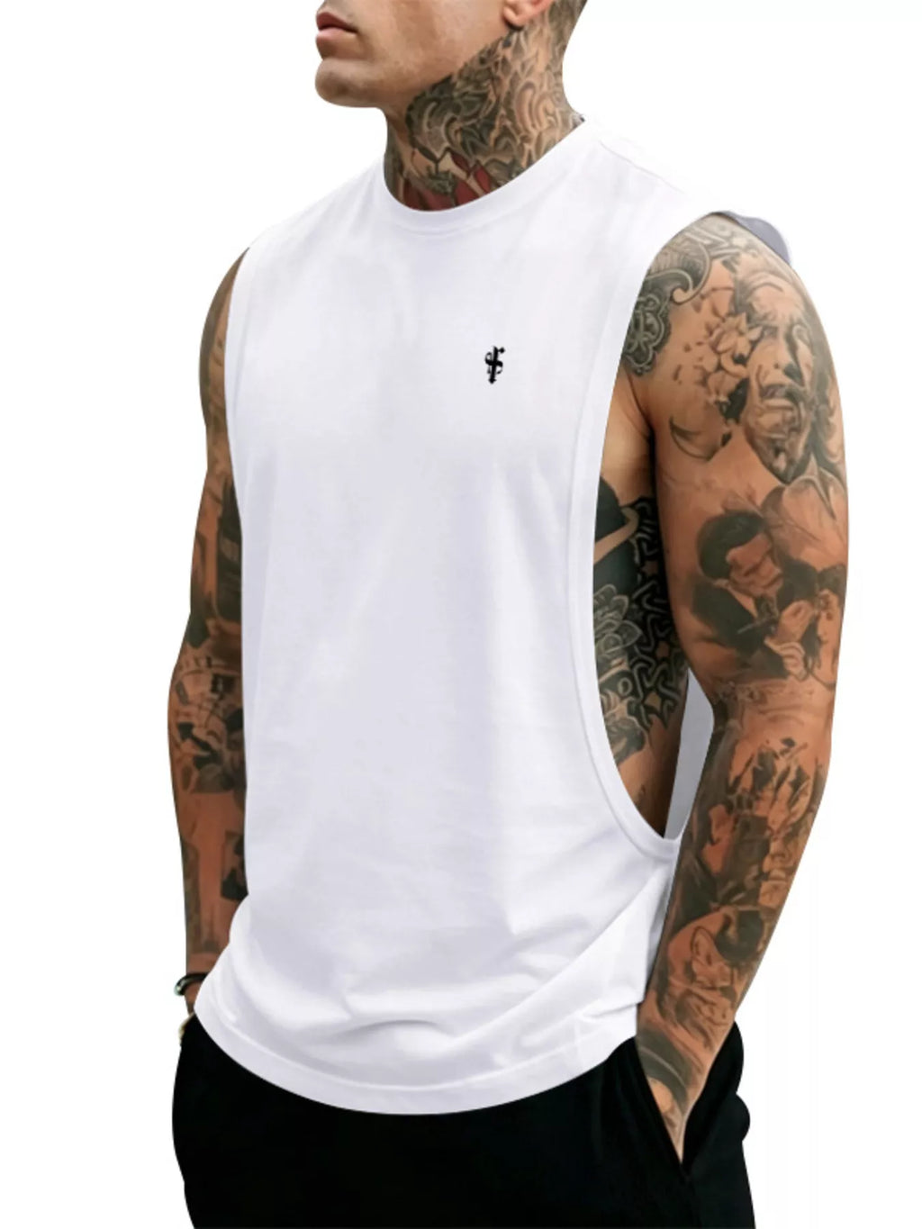 Men's Full Size Round Neck Tank Top Plus Size