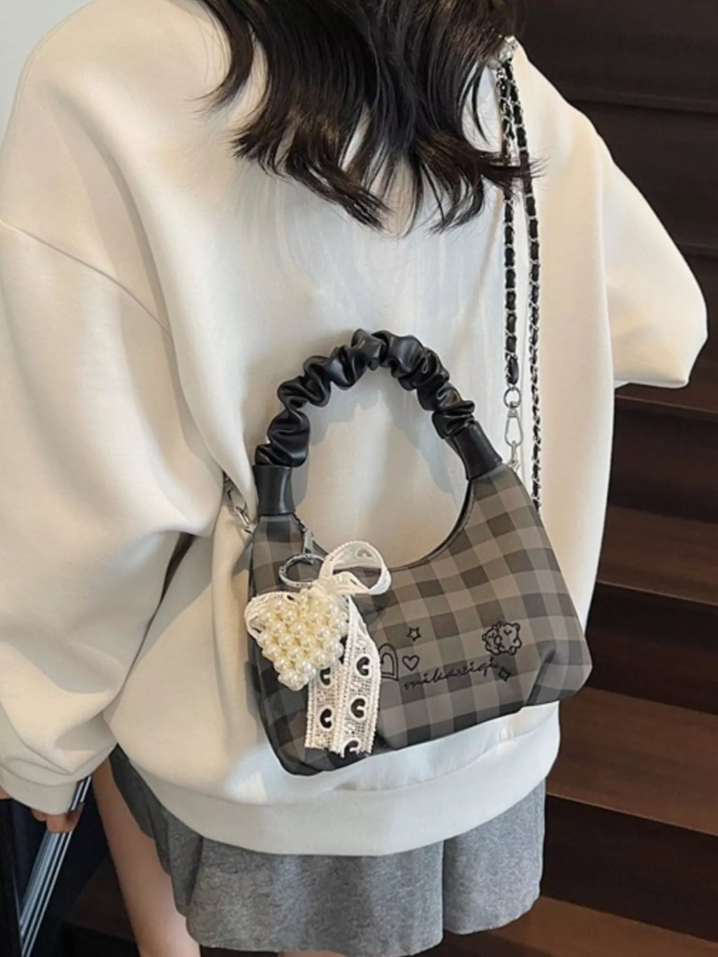 Ruched Handle Crossbody Bag