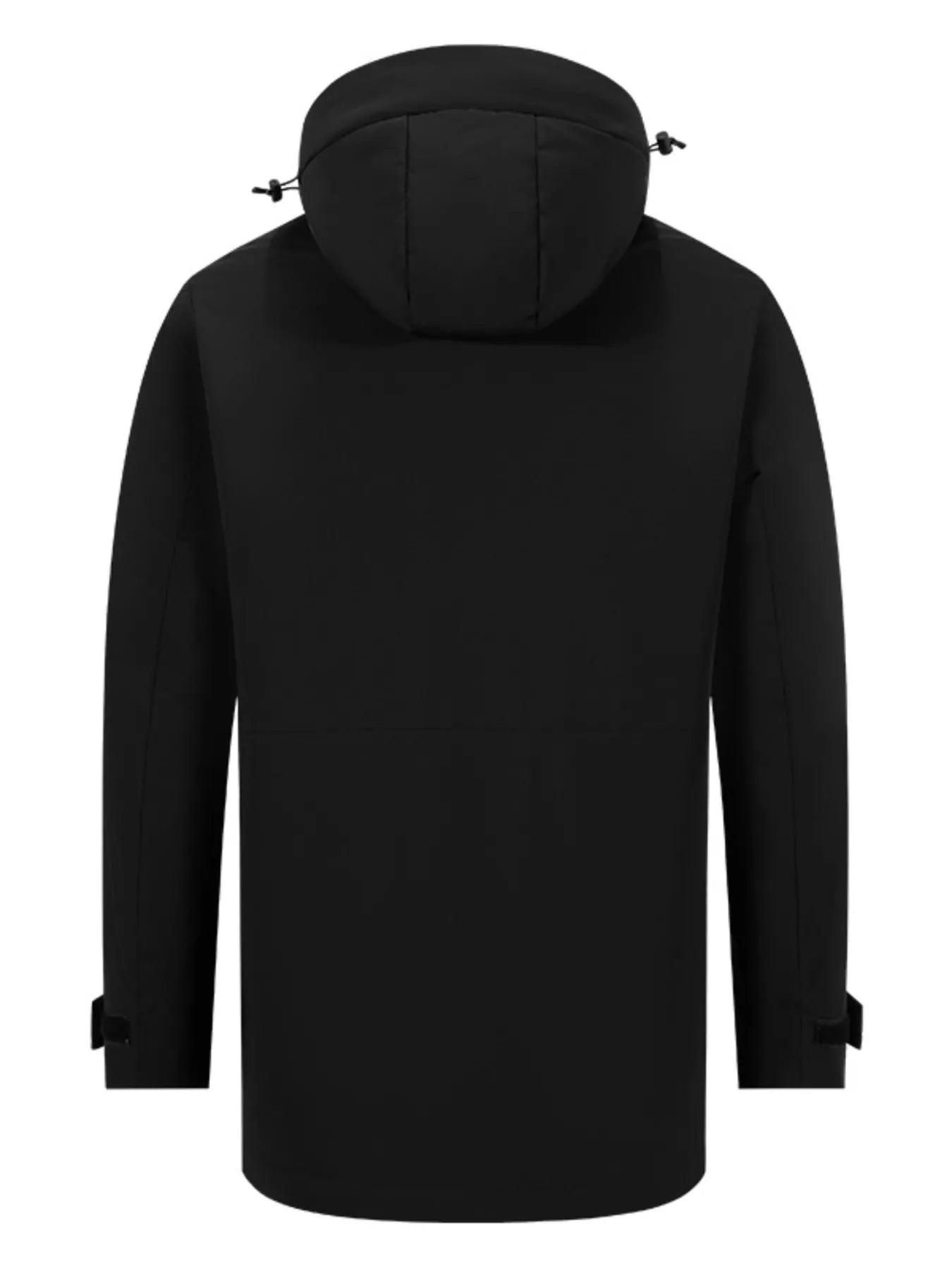 Men's Full Size Windproof Hooded Longline Jacket Plus Size