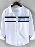 Men's Plus Size Striped Button-Down Shirt