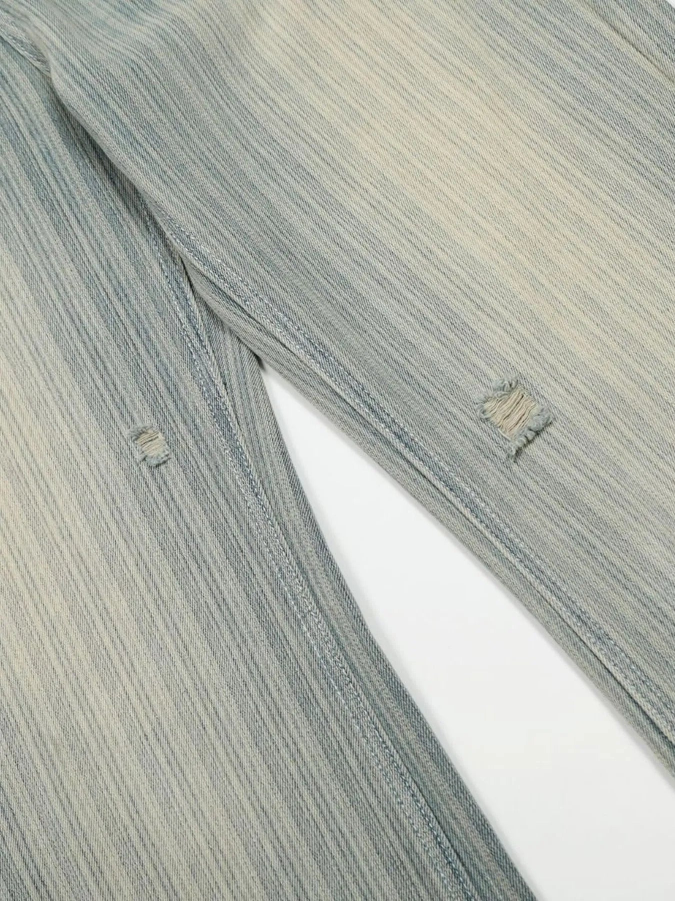 Men's Washed Pinstripe Wide Leg Jeans