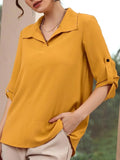 Collared Neck Half Sleeve Blouse