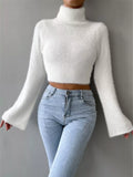 Turtleneck Flare Sleeve Sweater