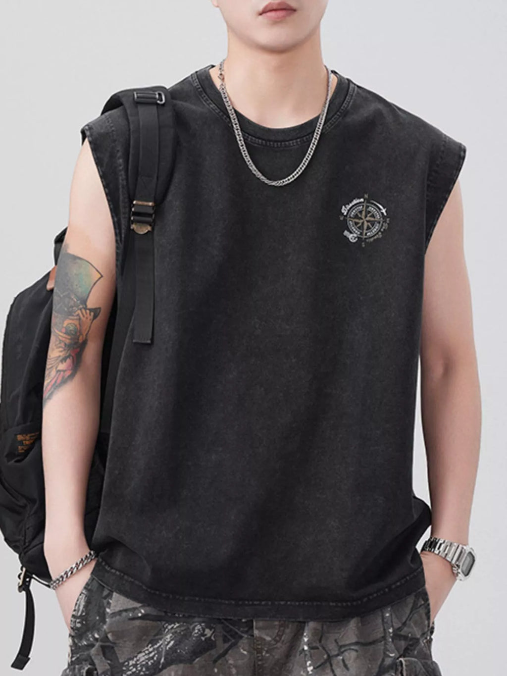 Men's Plus Size Round Neck Tank