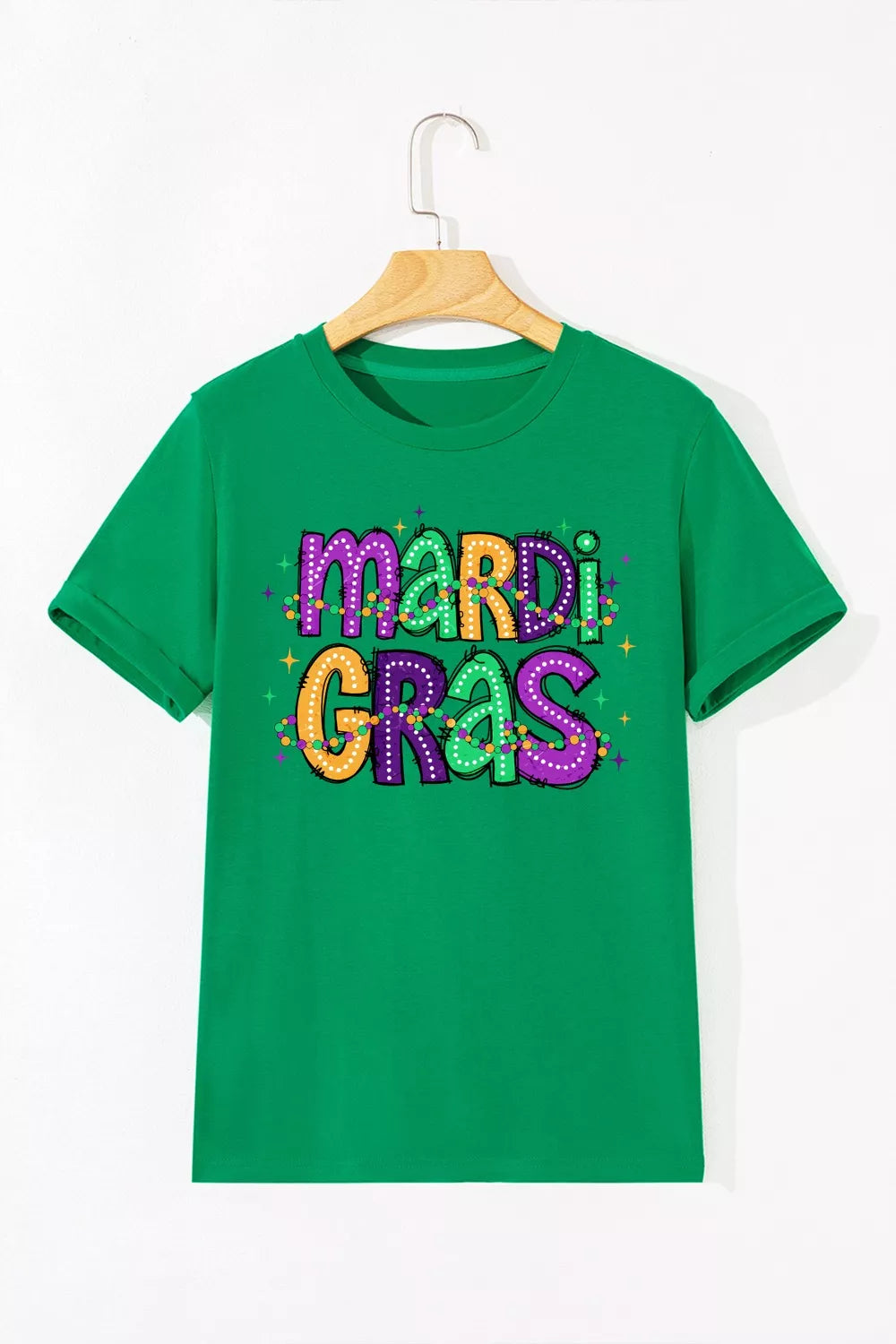 MARDI GRAS Delightful Letter Graphic T Shirt