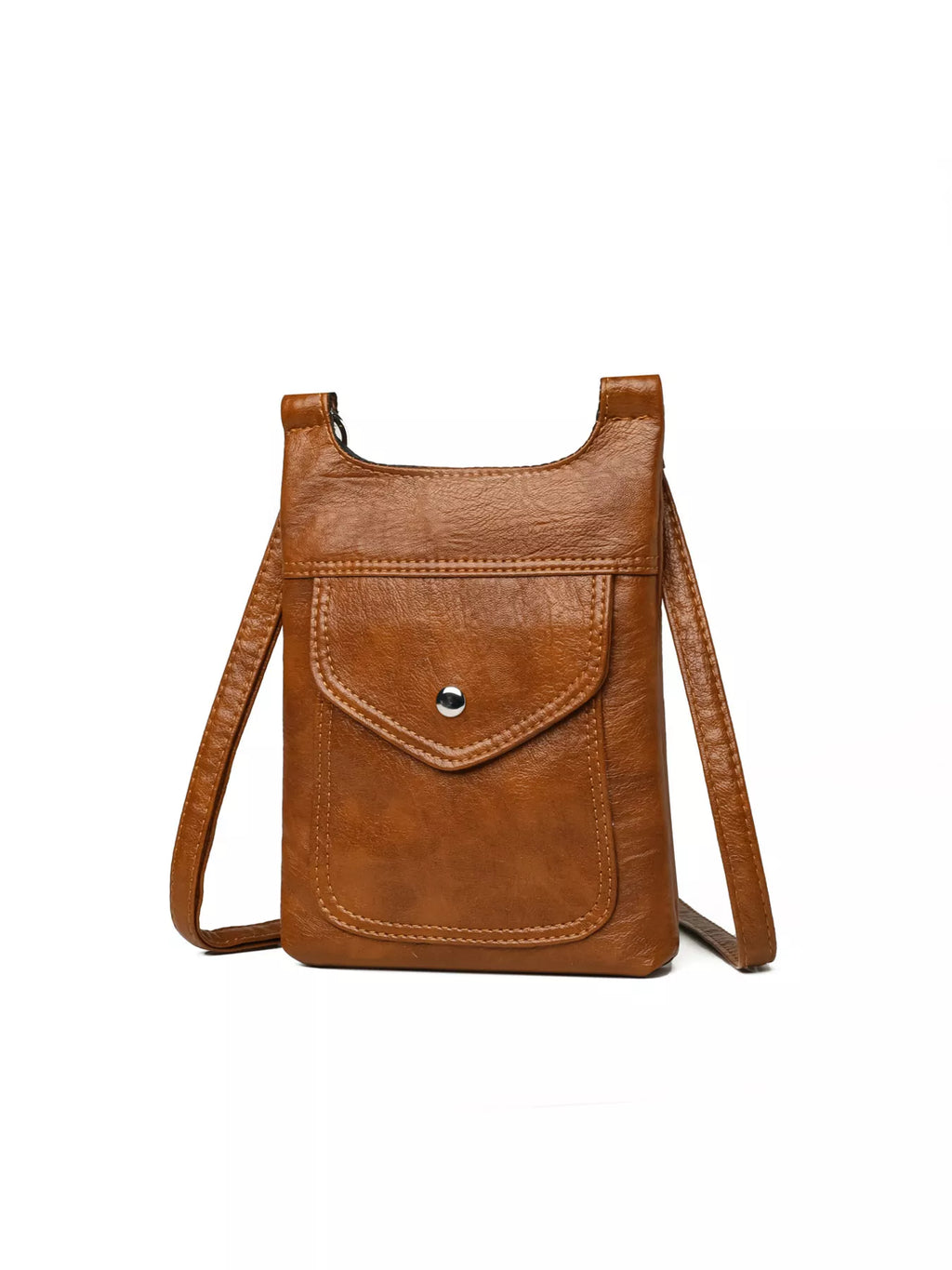 Adjustable Strap Leather Crossbody Bag