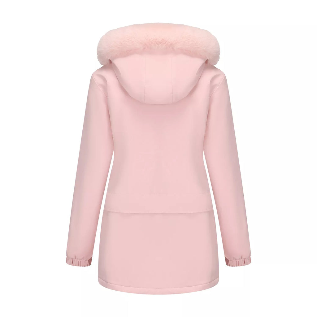 Full Size Fur Hooded Warm Winter Parka Outerwear Plus Size