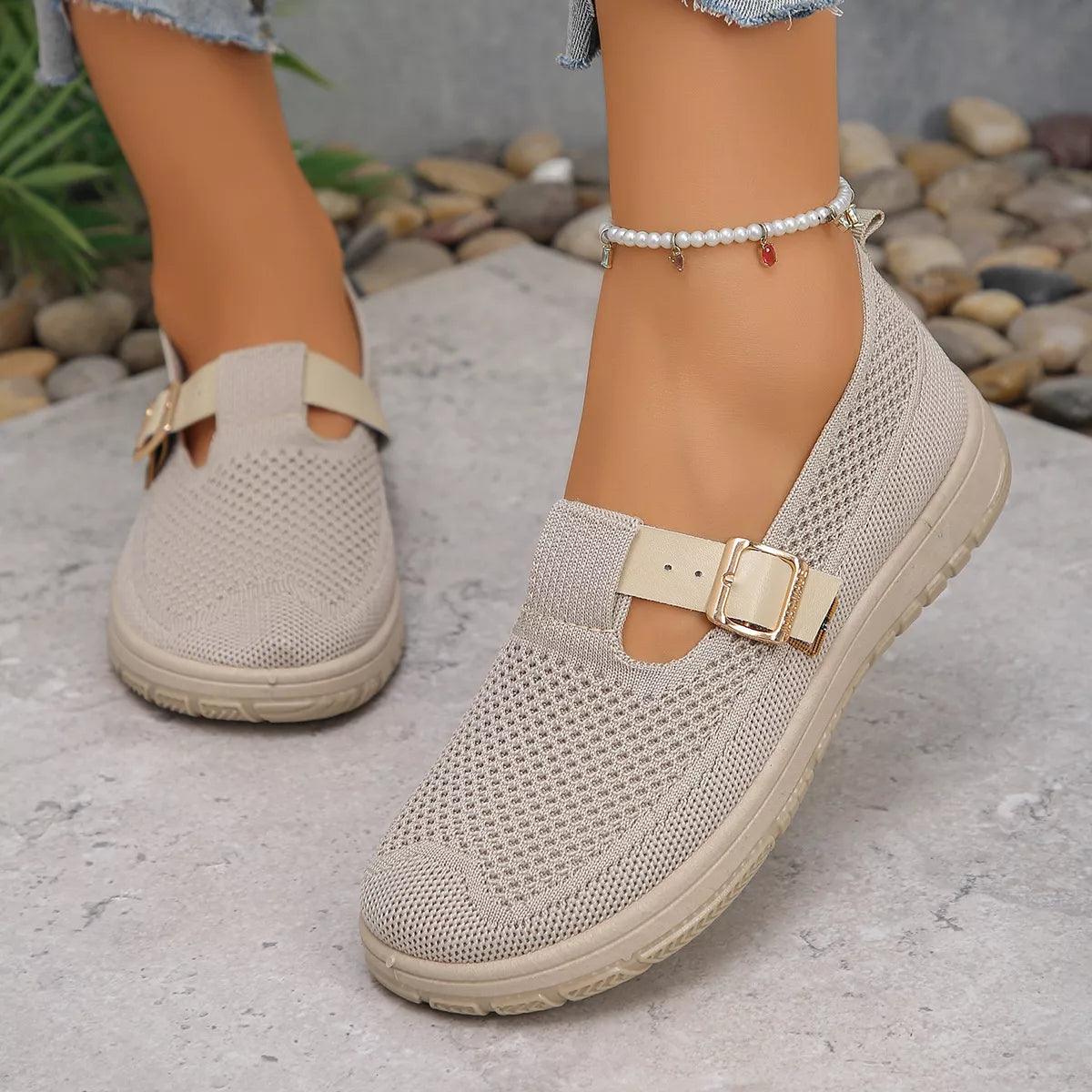 Round Toe Platform Slip-Ons