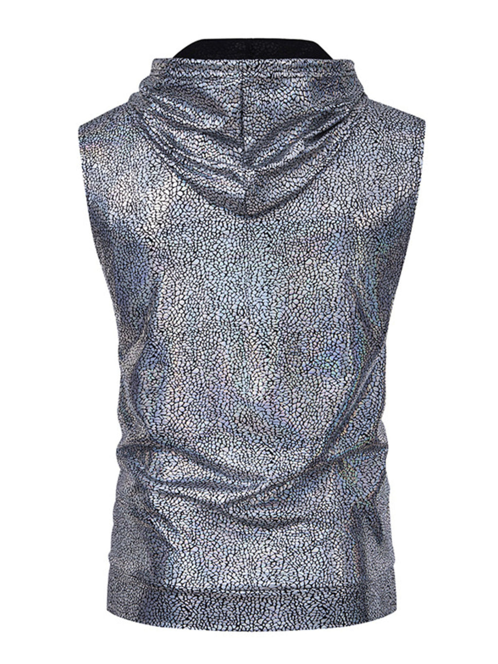 Men's Drawstring Sleeveless Hooded Top