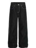 Men's Wide-Leg Contrast Stitch Jeans