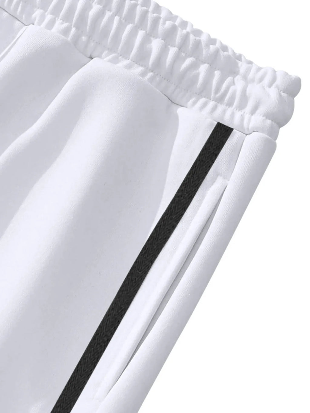 Men's Full Size Snap-Button Pants with Side Stripe Detail Plus Size