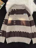 Men's Striped Knit Round Neck Pullover