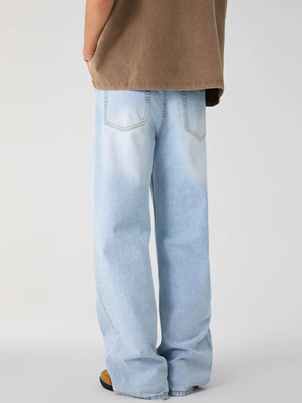 Men's Wash Wide Leg Jeans