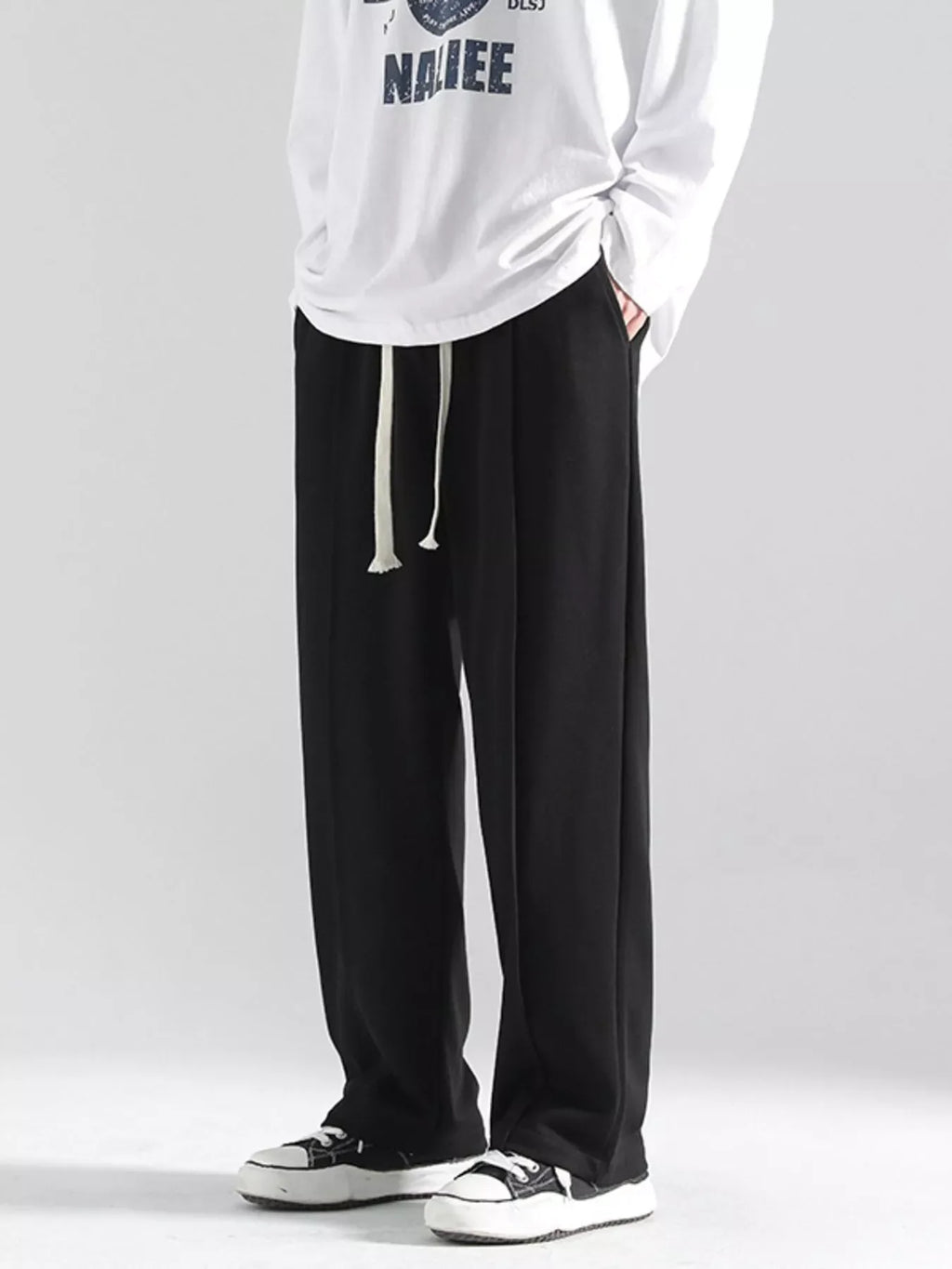 Men's Plus Size Casual Wide Leg Drawstring Pants
