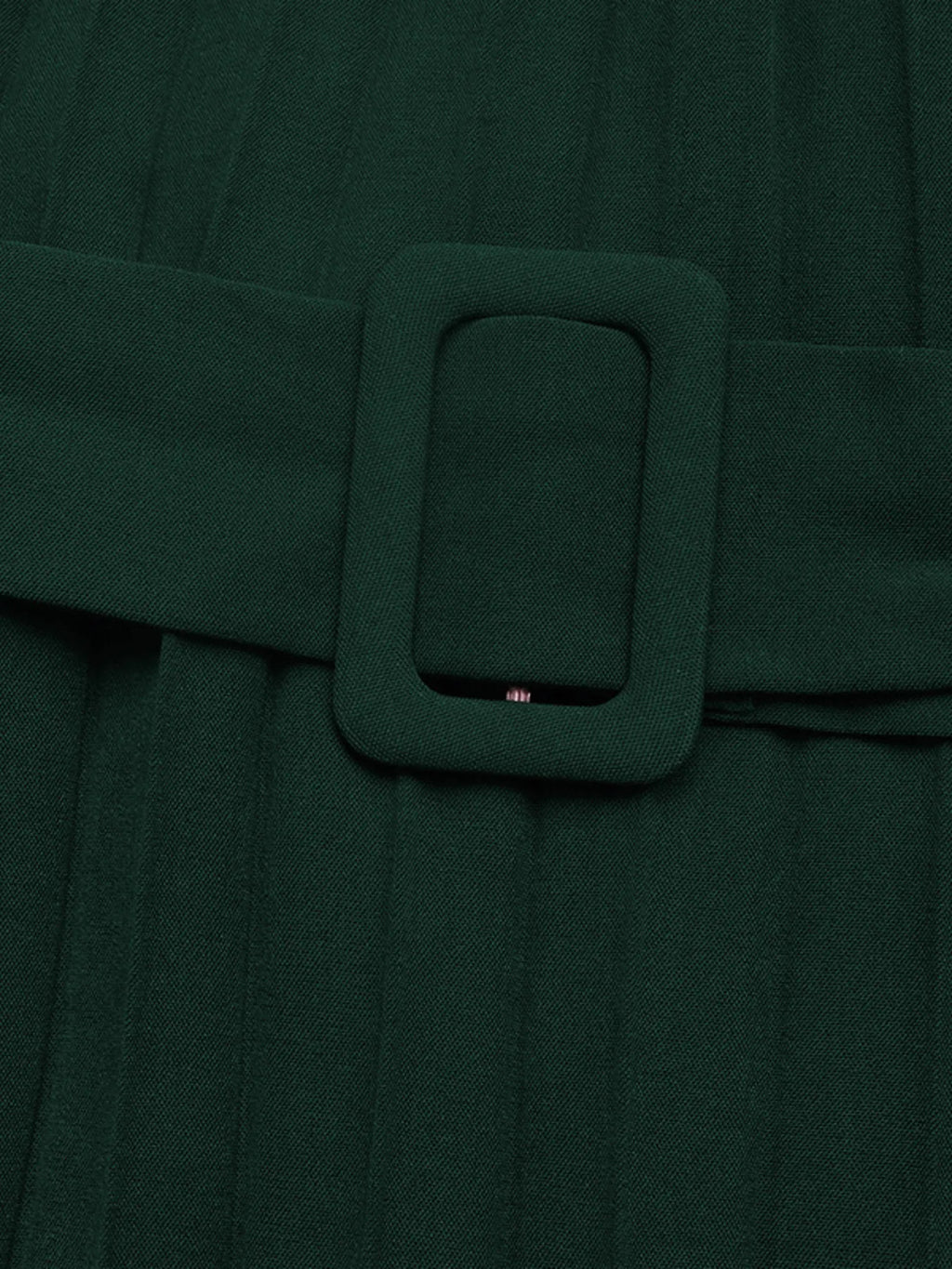 Pleated Round Neck Long Sleeve Dress