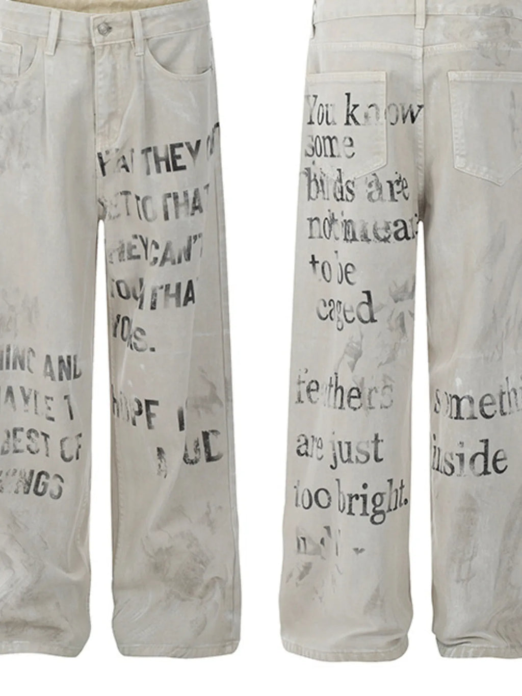 Men's Letter Wide Leg Jeans