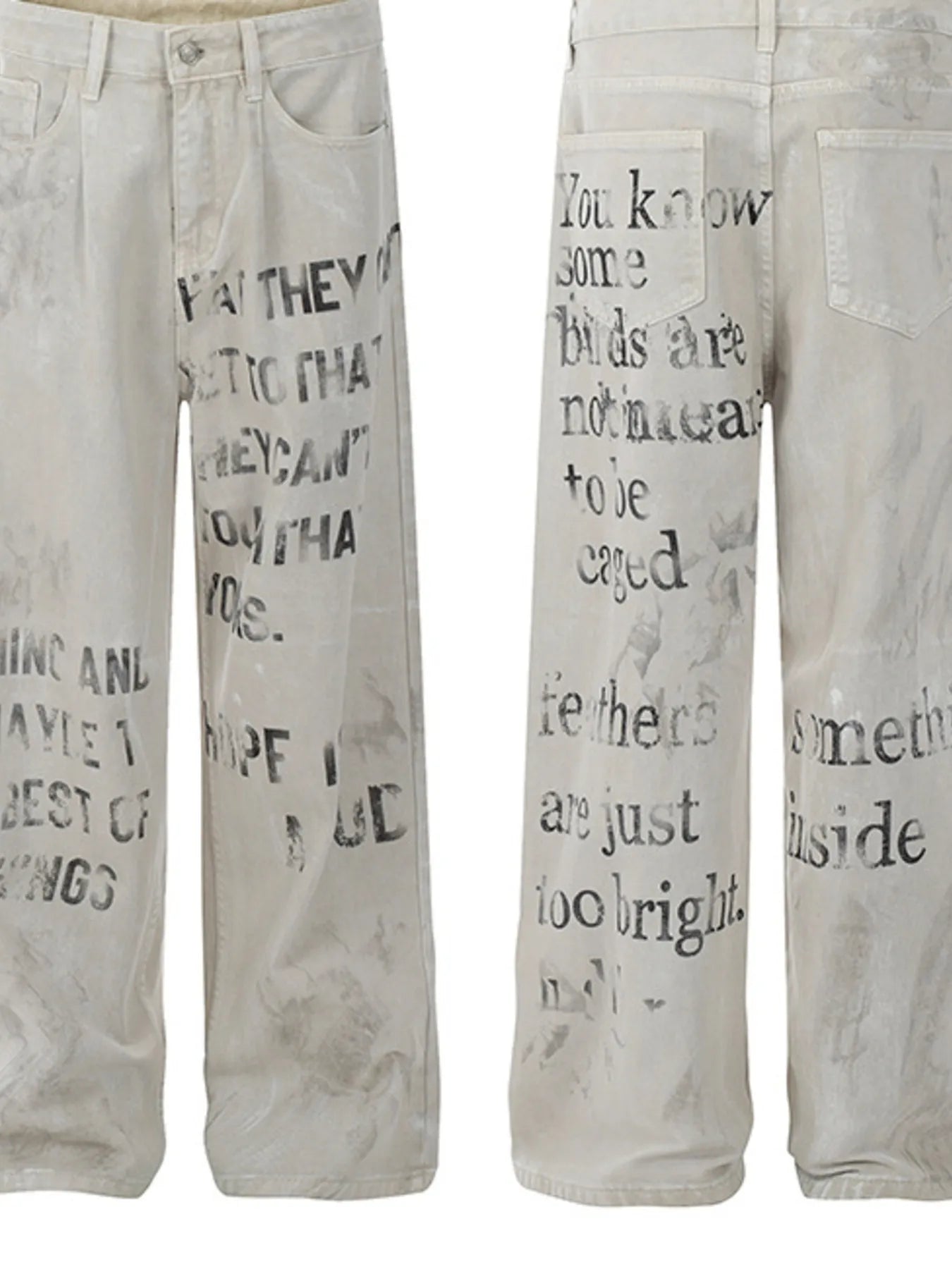 Men's Letter Wide Leg Jeans