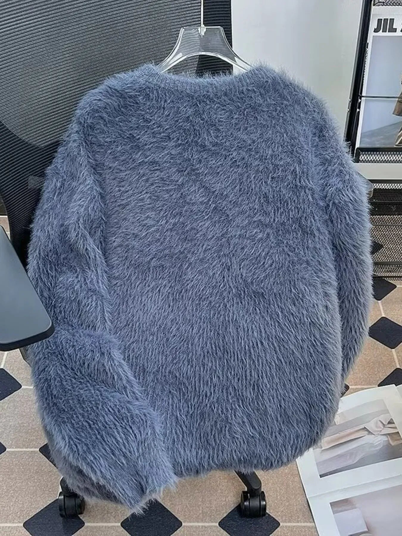 Men's Fluffy Knit Pullover Sweater