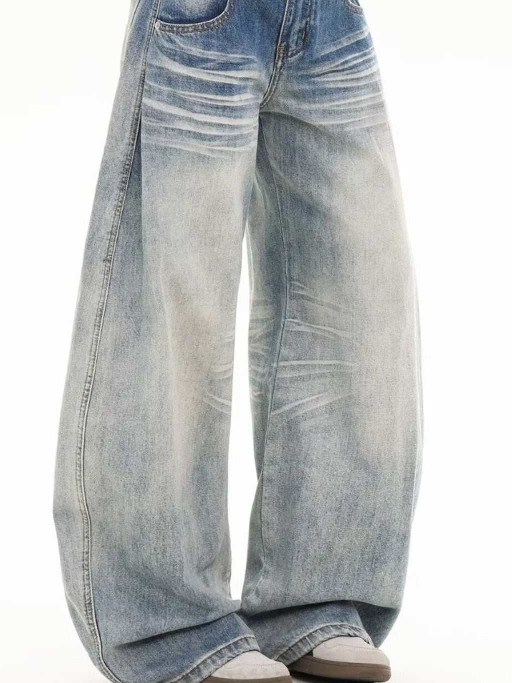Men's Full Size Washed Wide Leg Jeans Plus Size
