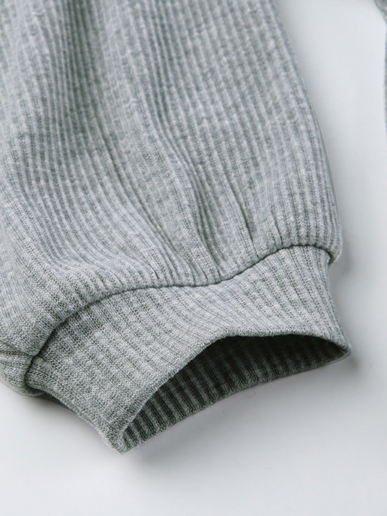 Ribbed Knit Top and Shots Set with Hoodie