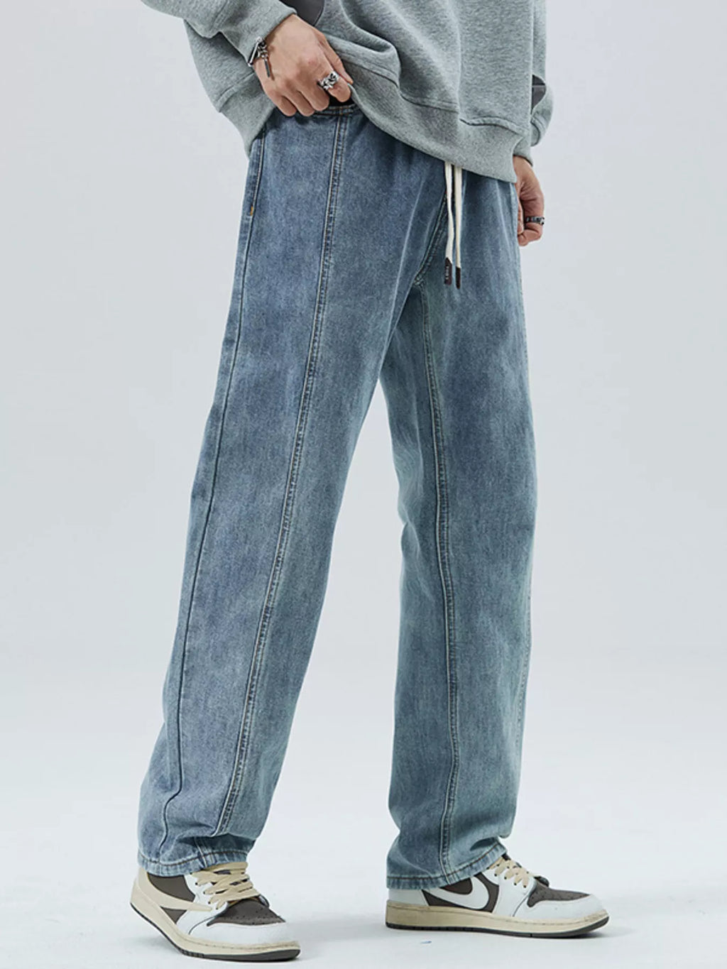 Men's Full Size Loose Fit Straight Leg Jeans Plus Size