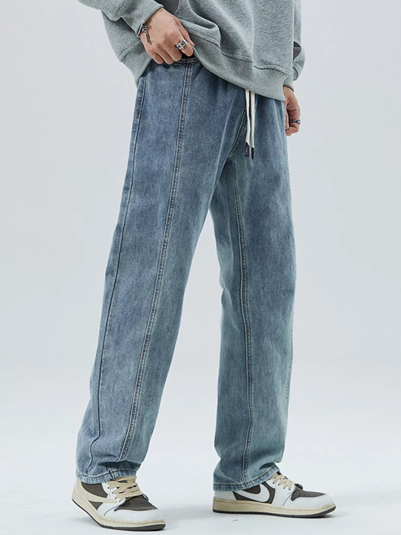 Men's Full Size Loose Fit Straight Leg Jeans Plus Size