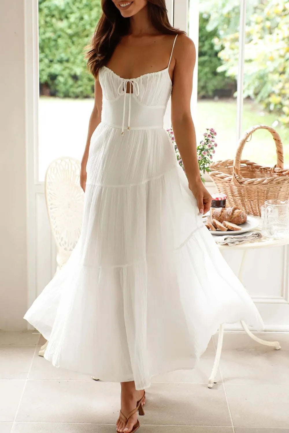 Ruched Smocked Back Cami Dress