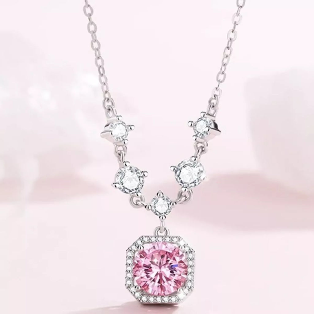 925 Sterling Silver Zircon Pendant Necklace
