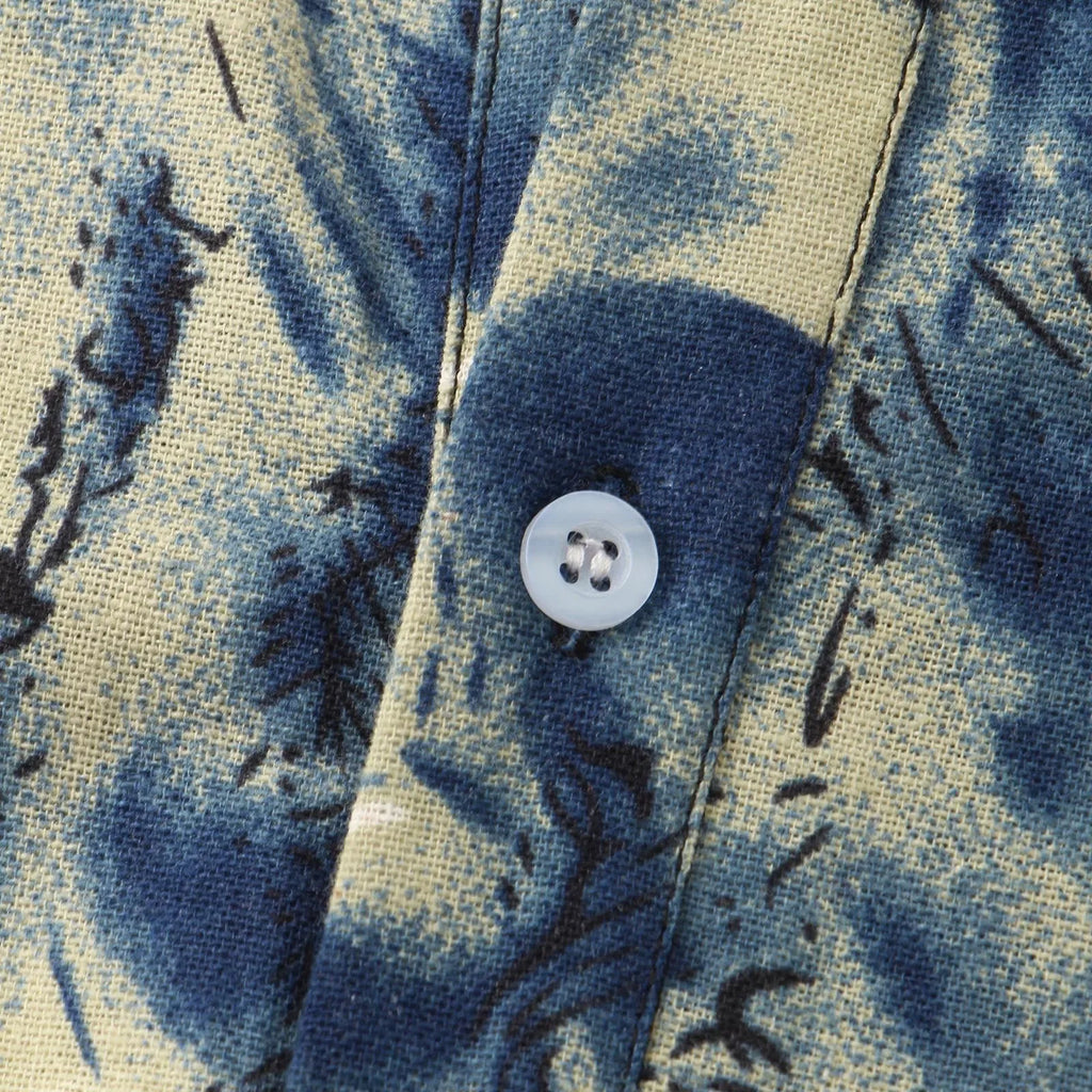 Men's Vintage Print Short Sleeve Shirt