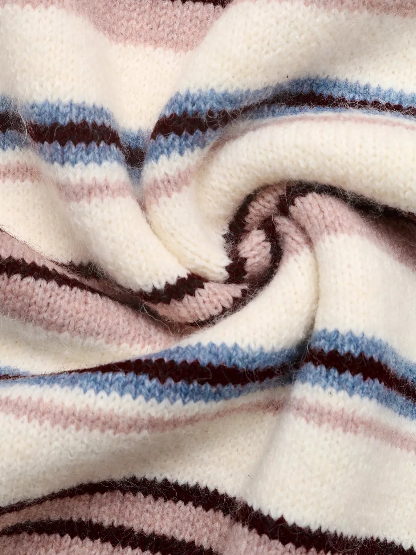 Striped Polo Collar Sweater