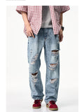 Men's Distressed Wide Leg Jeans