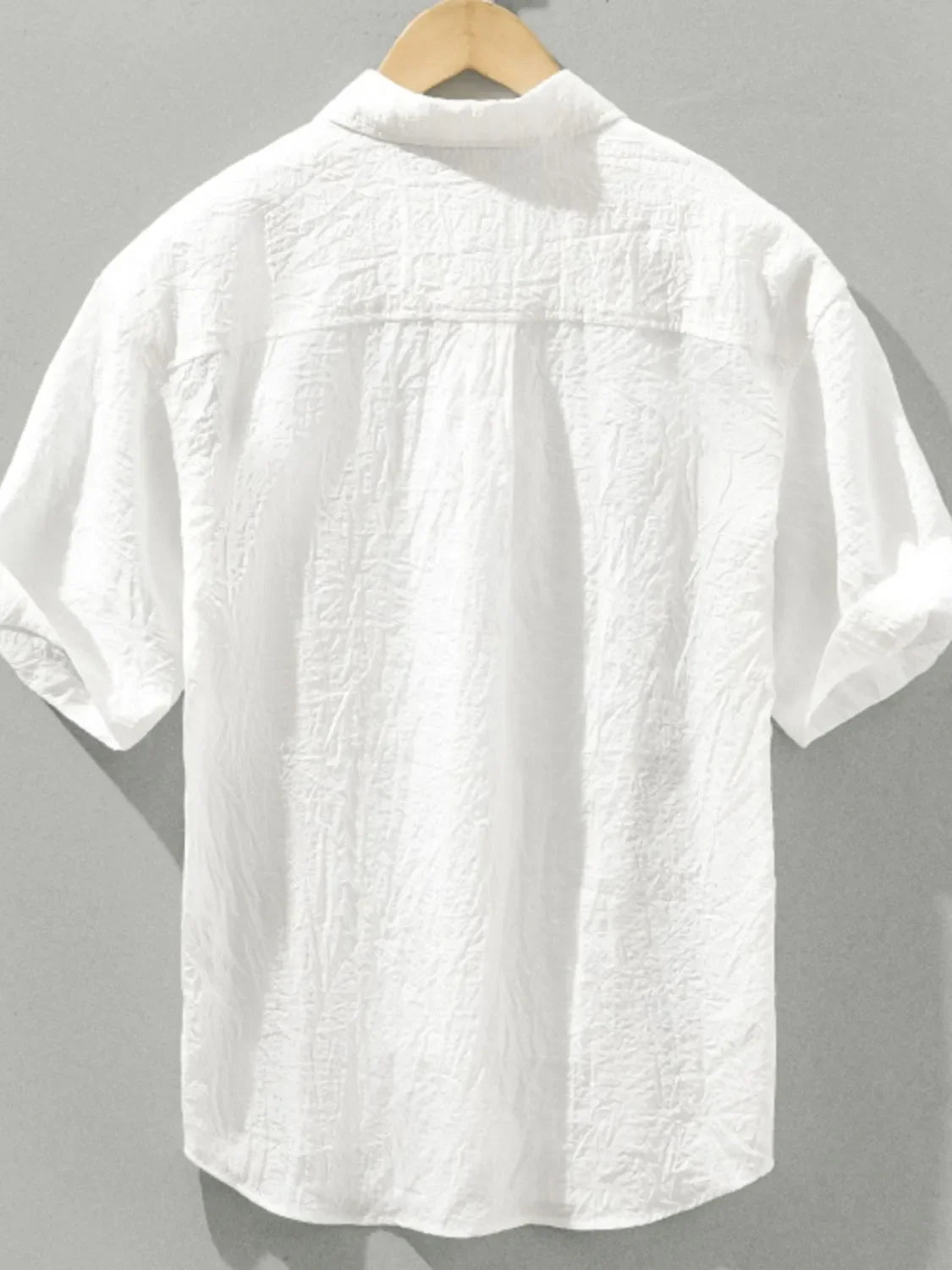 Men's Plus Size Textured Short Sleeve Casual Shirt