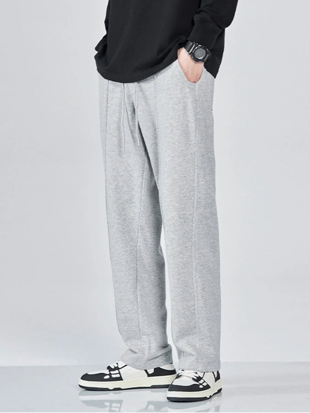 Men's Full Size Casual Drawstring Wide Leg Sweatpants Plus Size