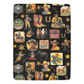 Baha Ranch Vintage Cowboy Collage Western Ultra Soft Minky Throw Blanket 60" x 80" Made in America
