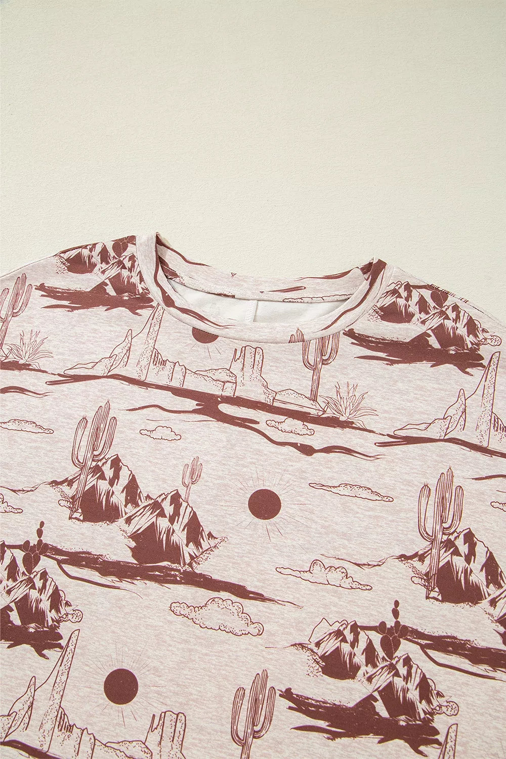 Desert Sand Print Short Sleeve Knit Top