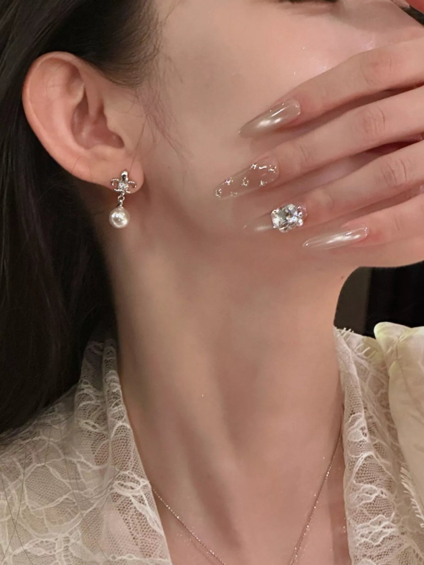 Alloy Pearl Drop Earrings