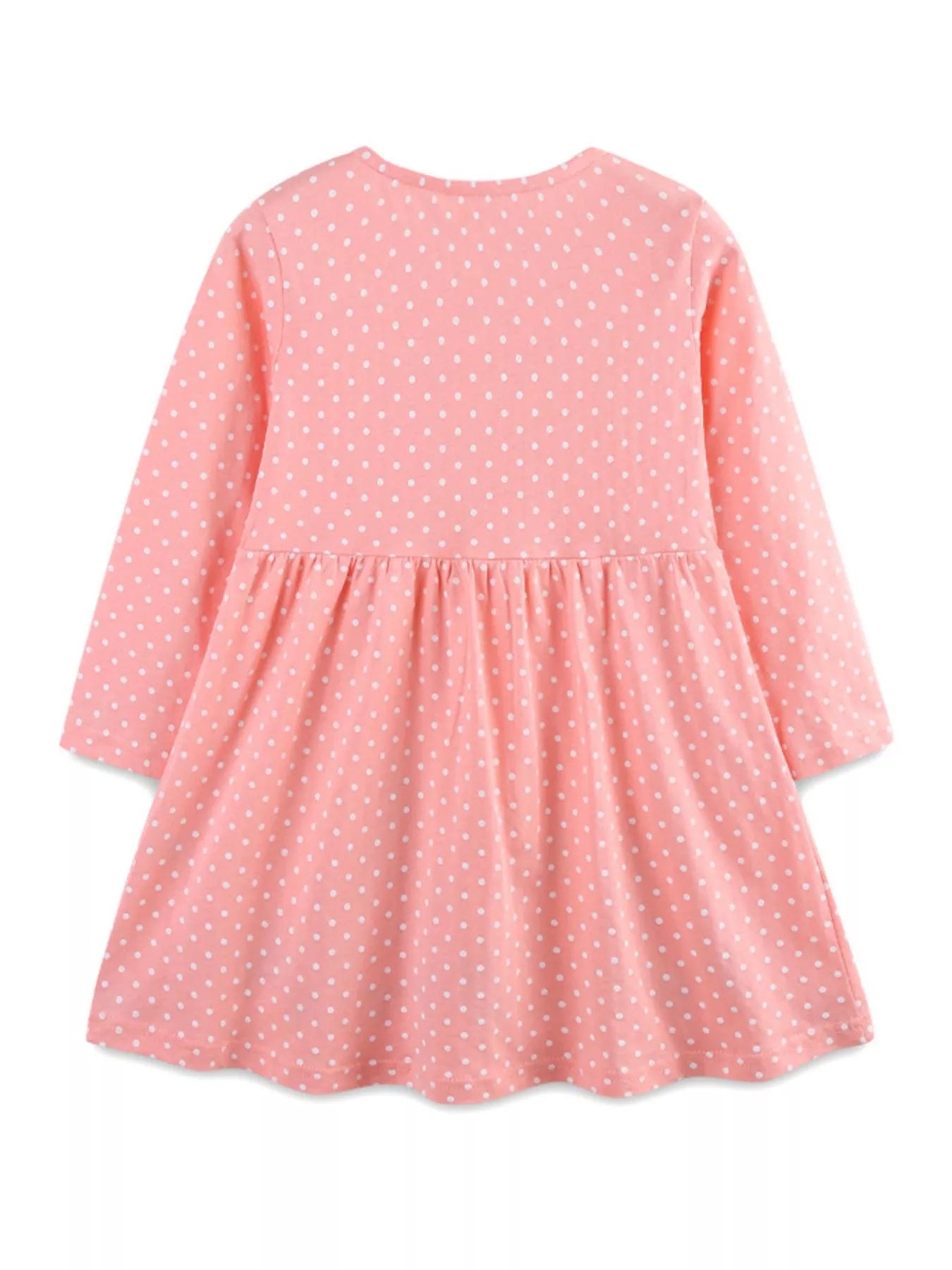Children's Polka Dot Bunny Long Sleeve Dress
