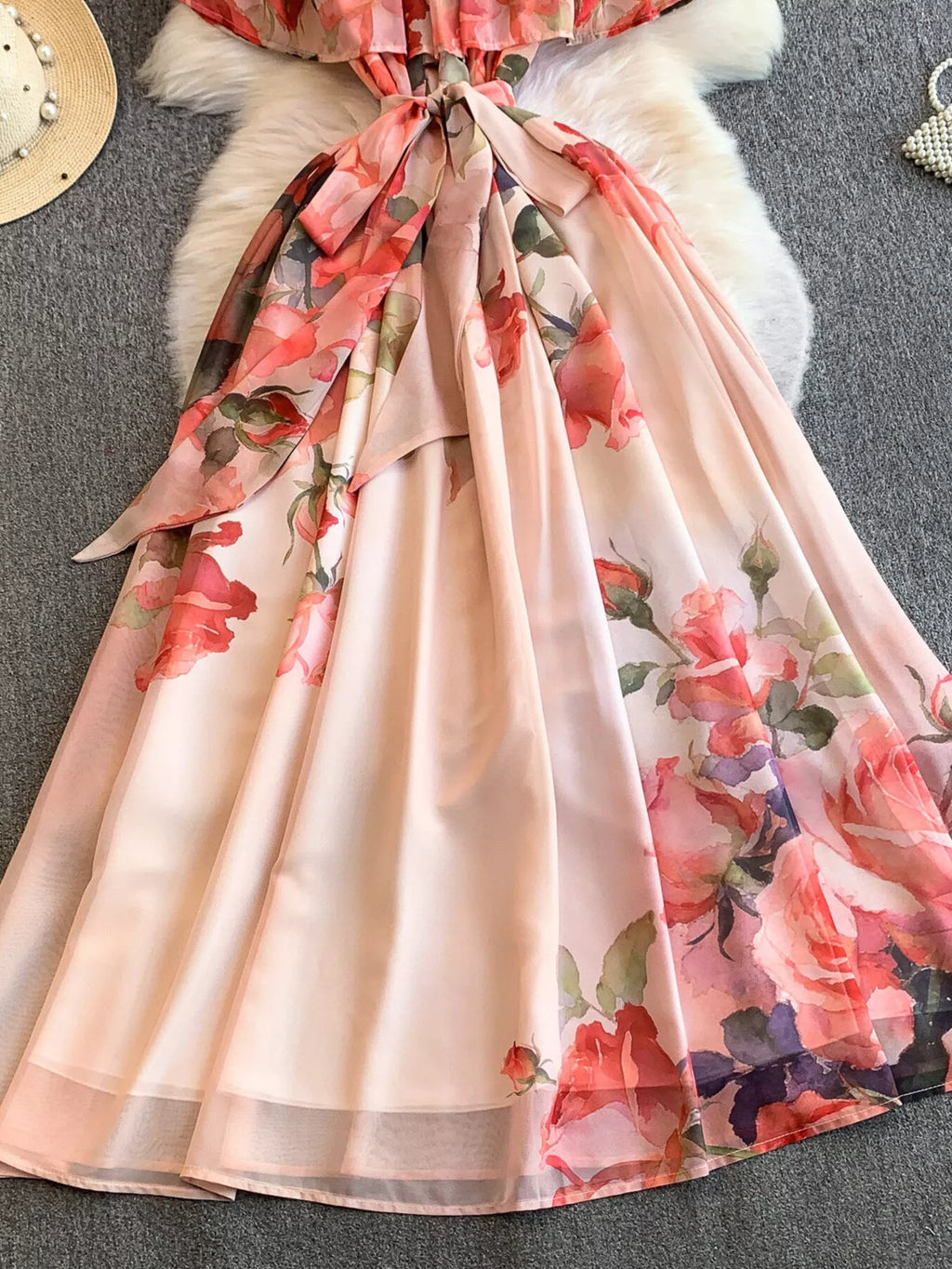 Floral Off-Shoulder A-Line Dress