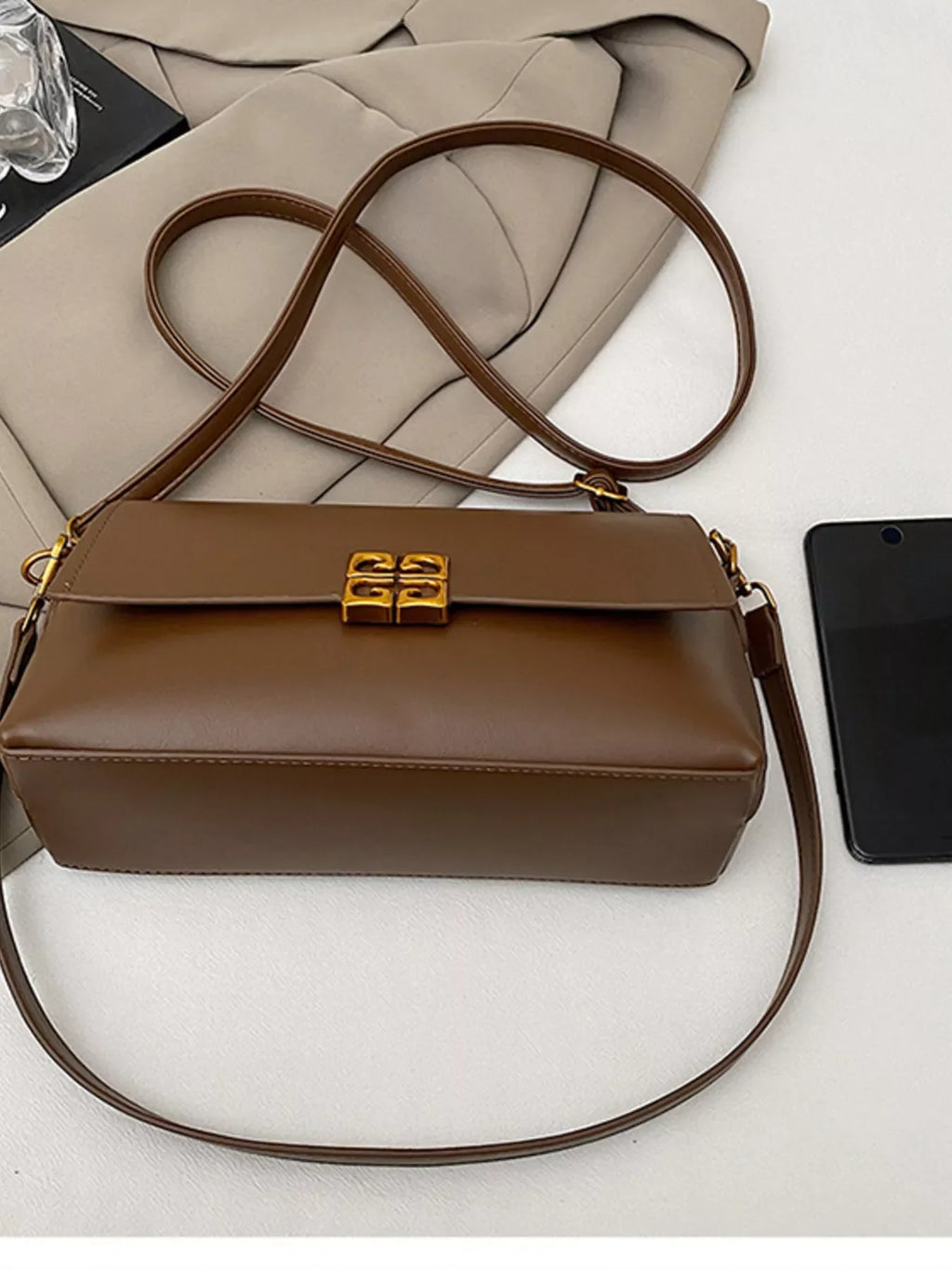 Leather Flap Crossbody Bag