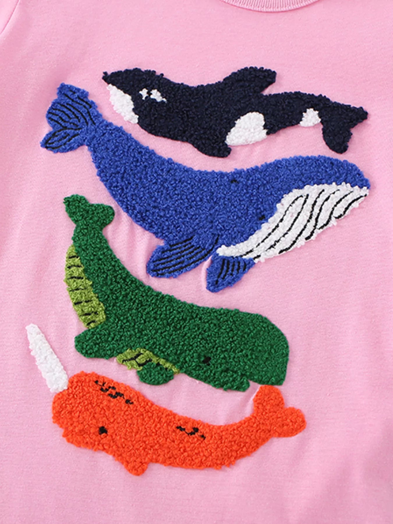 Children's Ocean Animal Embroidered T-Shirt