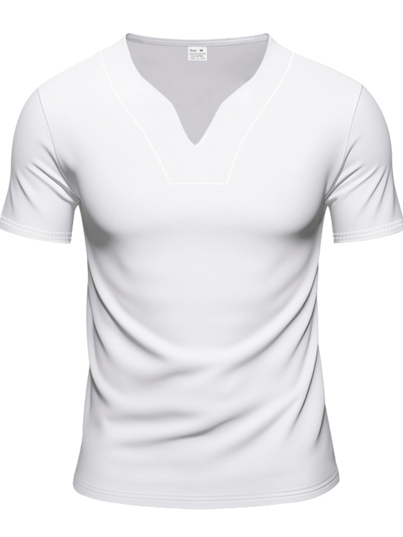 Men's Full Size Casual V-Neck Short Sleeve T-Shirt Plus Size