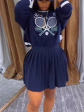 Graphic Sweatshirt & Pleated Skirt Set